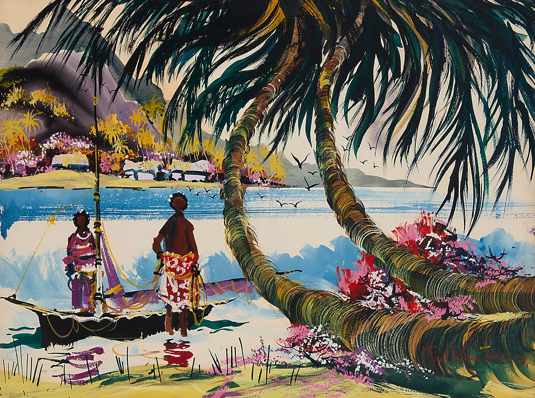 Paul Blaine Henrie (1932-1999) Hawaii, 1968 Watercolor and gouache on paper Signed and dated: Paul Blaine Henrie (1932-1999) Hawaii, 1968 Watercolor and gouache on paper Signed and dated lower right: Paul Blaine Henrie '68 Sight: 29 1/2 x 39 1/2in Provenance: Private estate, California