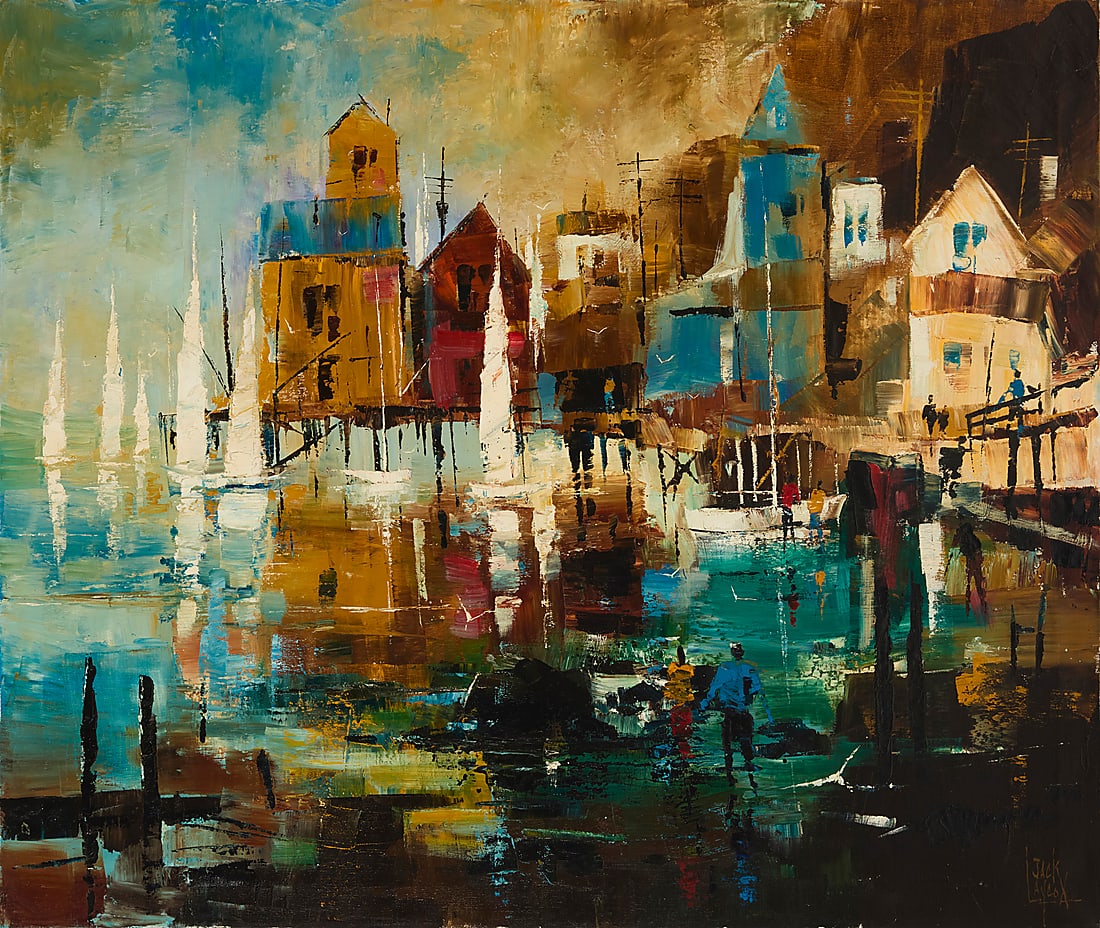 Jack Laycox (1921-1984) "Lonesome Harbor" Oil on canvas Signed lower right: Jack Laycox; signed (1 of 6)