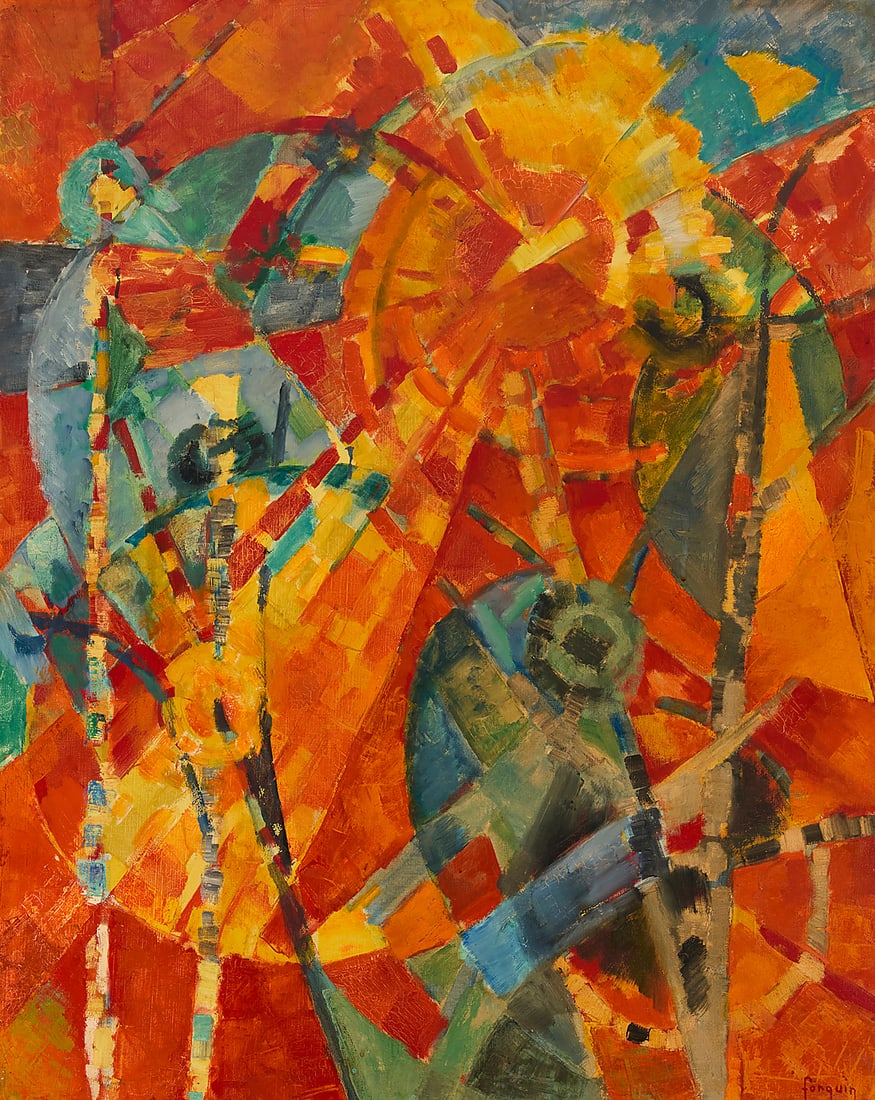 Jean-Claude Forquin (1936-1964), Soleil Rouge: Jean-Claude Forquin (1936-1964) Soleil Rouge Oil on canvas Signed lower right: Forquin; titled and inscribed in white verso: 7 39 1/2 x 32 in Provenance: Brady Hart Gallery, Chestertown, MD Private