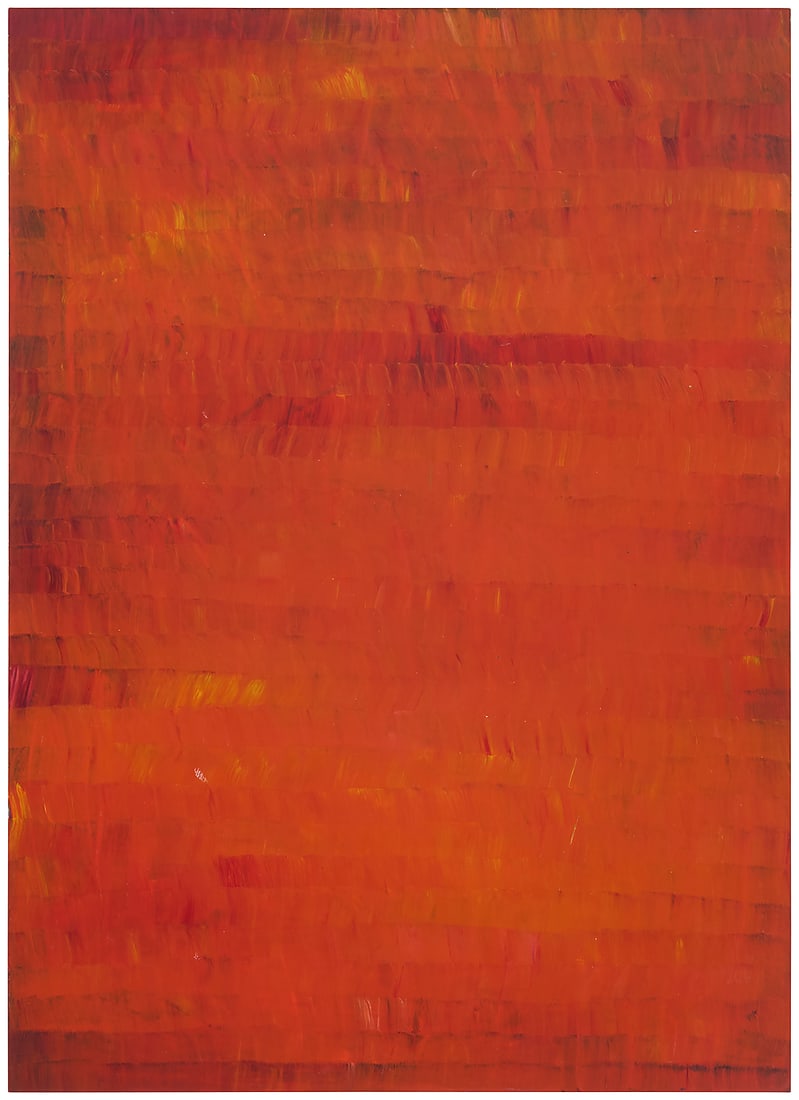 Chase Langford (b. 1960), "Chroma S22," 2004: Chase Langford (b. 1960) "Chroma S22," 2004 Oil on bristol paper mounted to board Signed, titled, and dated verso: Chase Langford 2004 18 x 13in