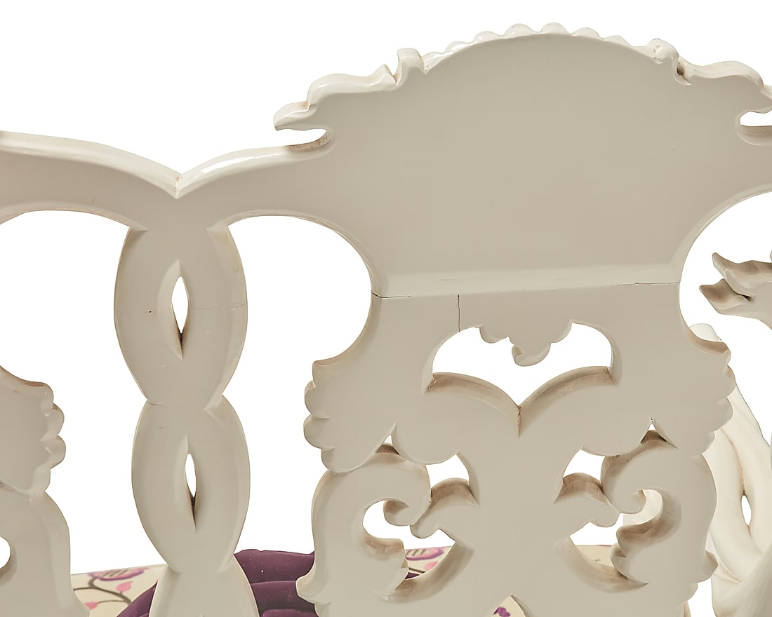 A Dutch Rococo style white painted settee - 11