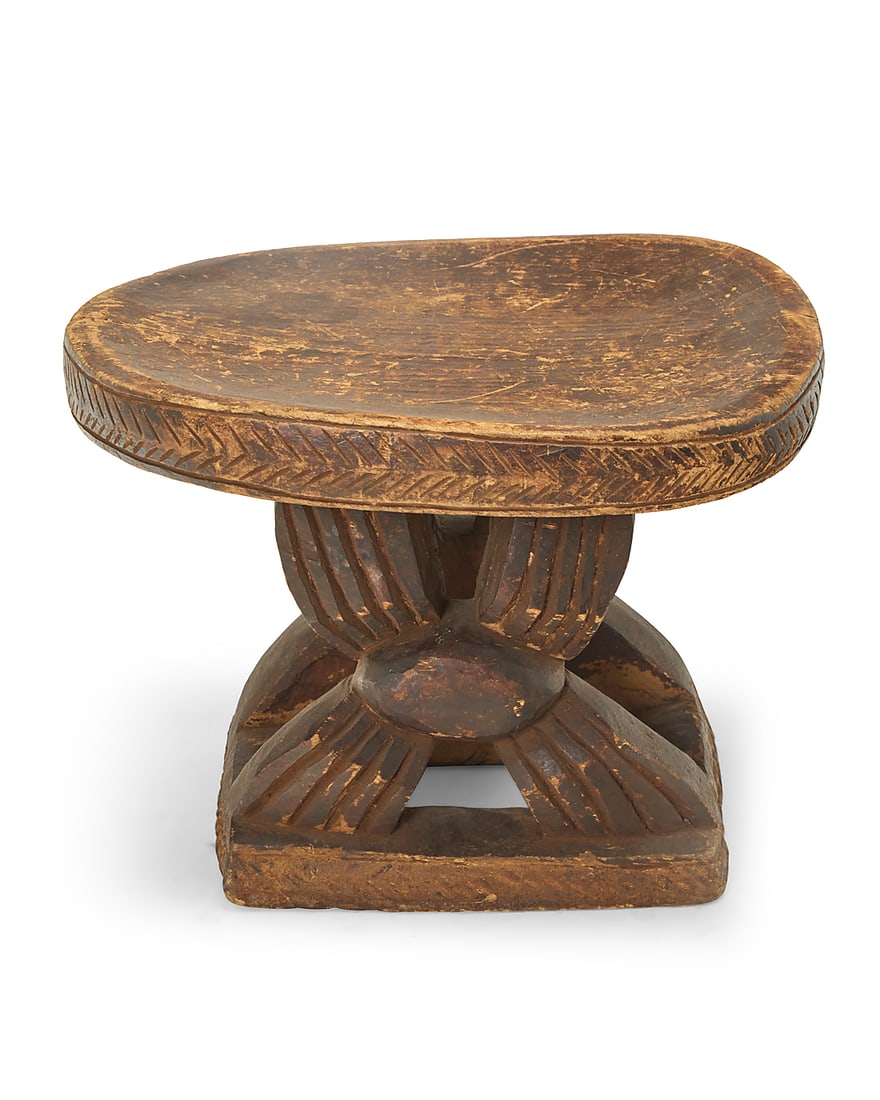 An African carved hardwood stool (1 of 6)