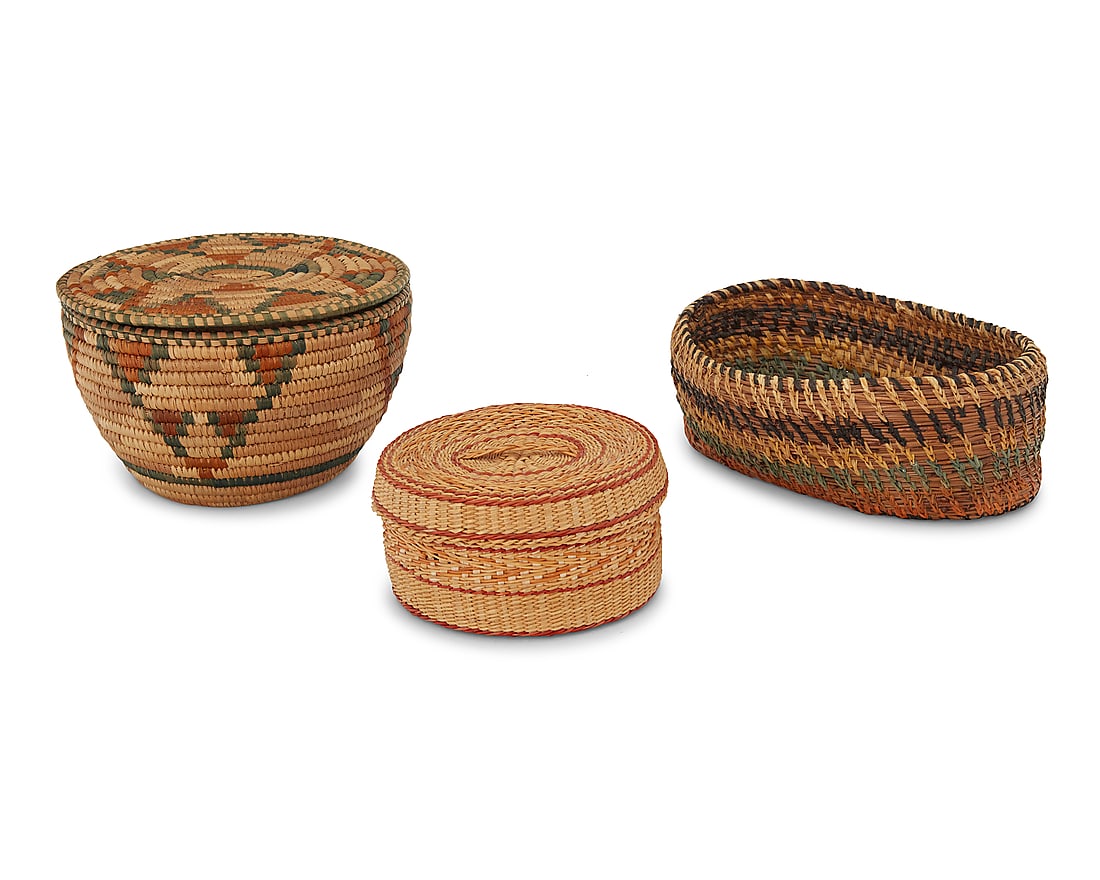 Three Native American basketry items - 2