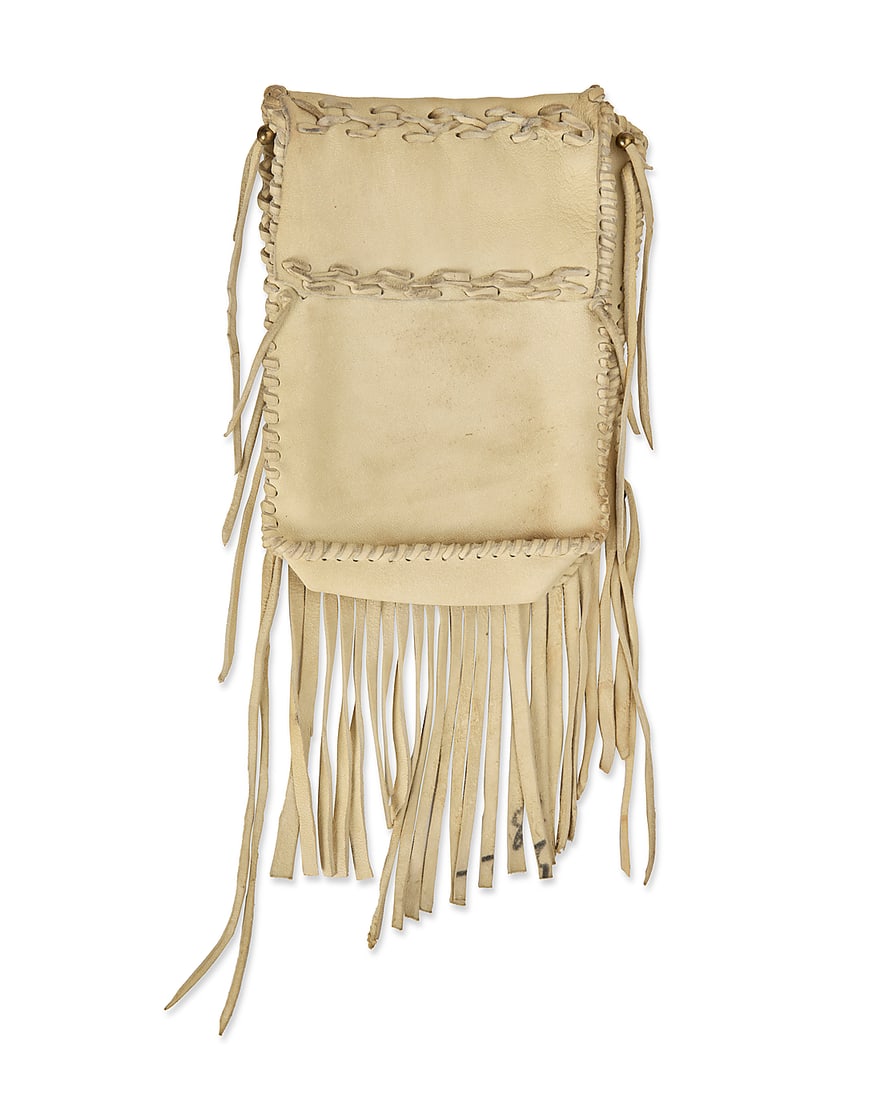 A Plateau beaded hide pouch - 2