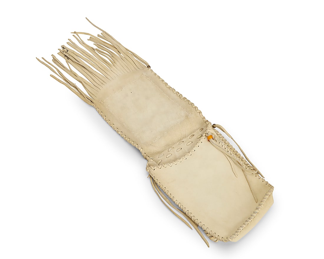 A Plateau beaded hide pouch - 3