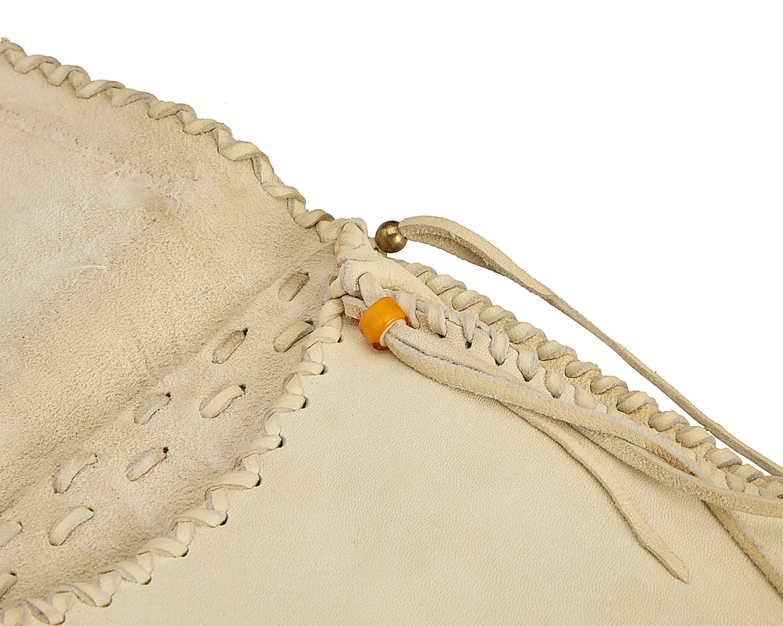 A Plateau beaded hide pouch - 5
