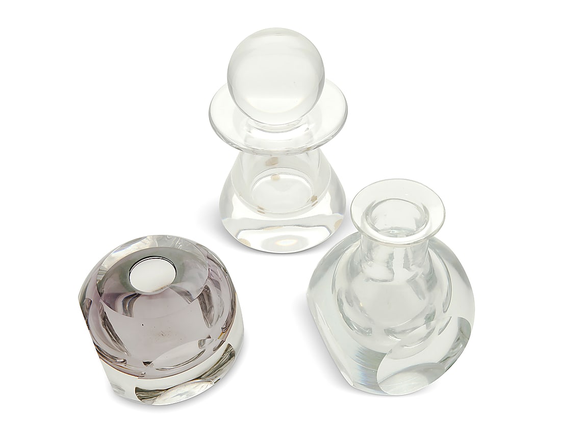 Three Val St. Lambert glass table items - 2