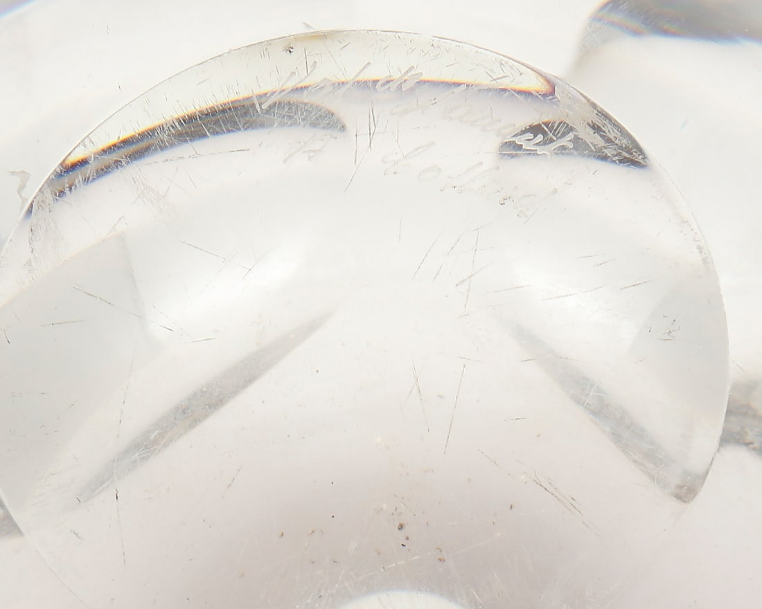 Three Val St. Lambert glass table items - 3