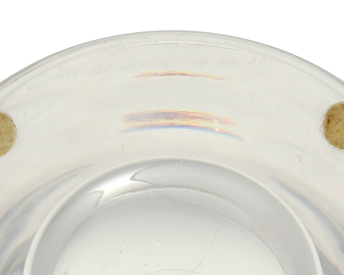 Three Val St. Lambert glass table items - 4