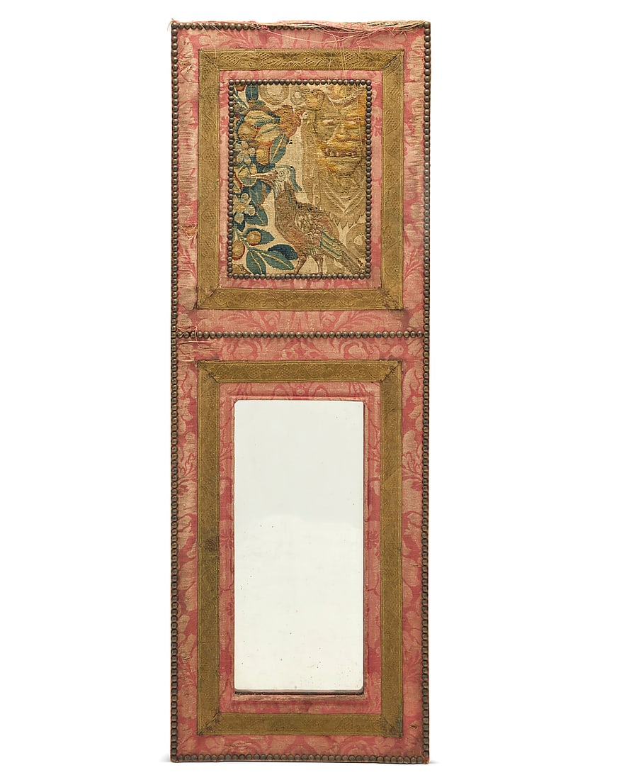 An Aubusson tapestry fragment wall mirror (1 of 6)