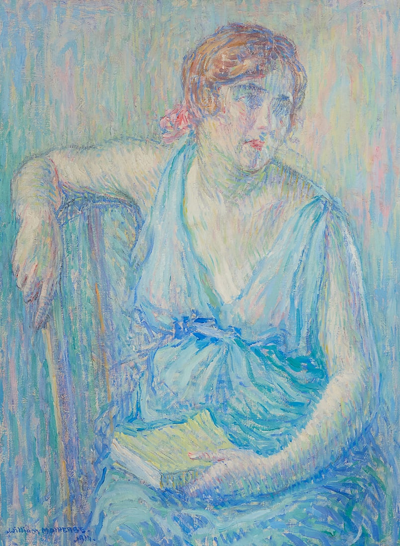 William Malherbe (1884-1951), "Tata," 1914: William Malherbe (1884-1951) "Tata," 1914 Oil on canvas Signed and dated lower left: William Malherbe / 1914; titled on a gallery label affixed to the frame's backing board 24 1/8 x 18 1/4in Provenan