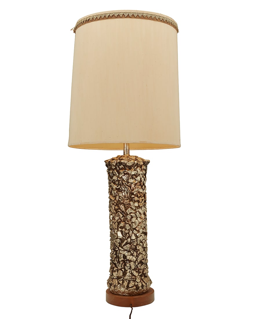A Modern silvered ceramic table lamp - 2