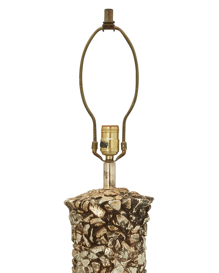 A Modern silvered ceramic table lamp - 3