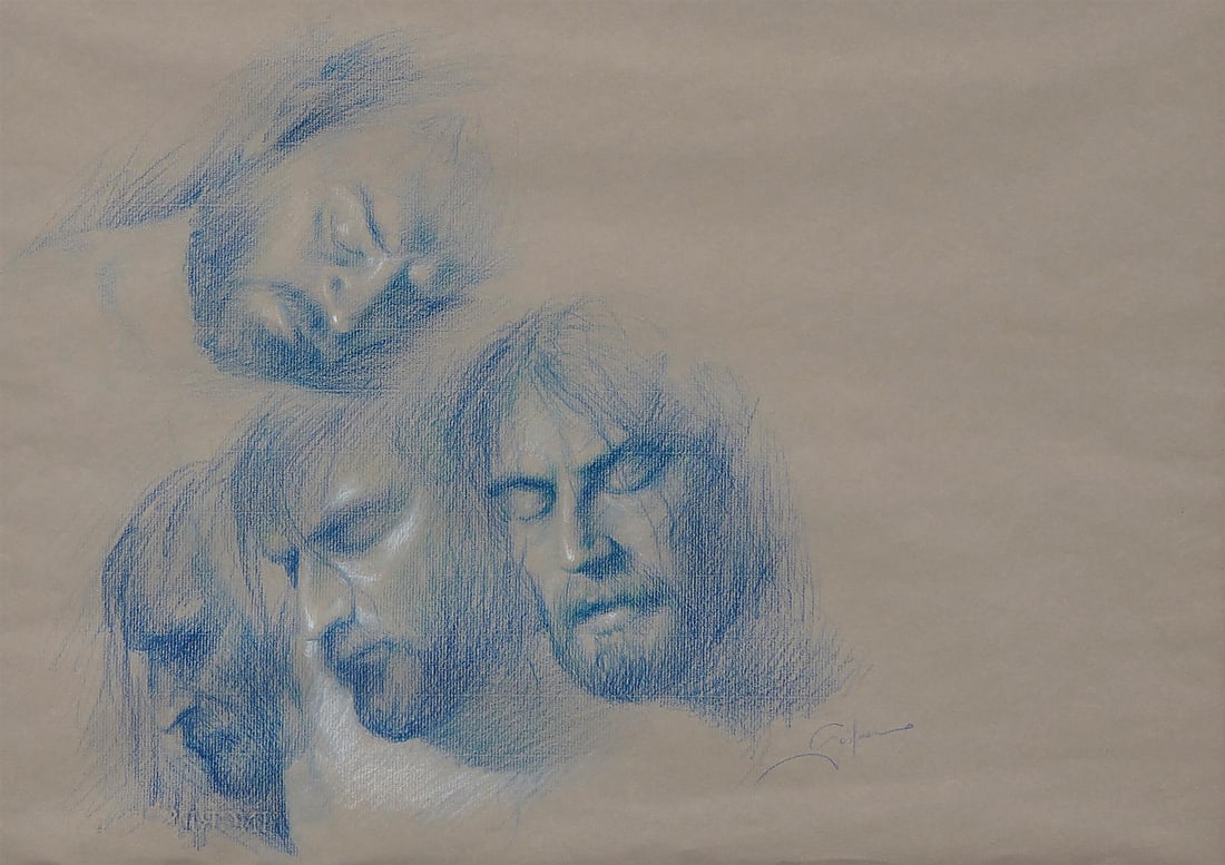 Giovanni Gasparro, (b. 1983, Rome, Italy), Untitled, 2004, Pastel on paper under glass, Sight: 13.5" (1 of 5)