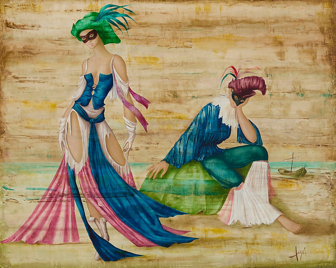 Philippe Auge (b. 1935), "Harlequins" (1 of 6)