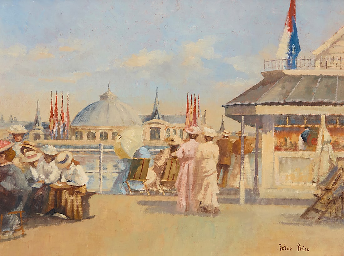 Peter Price (19th/20th Century), Figures on a pier (1 of 5)