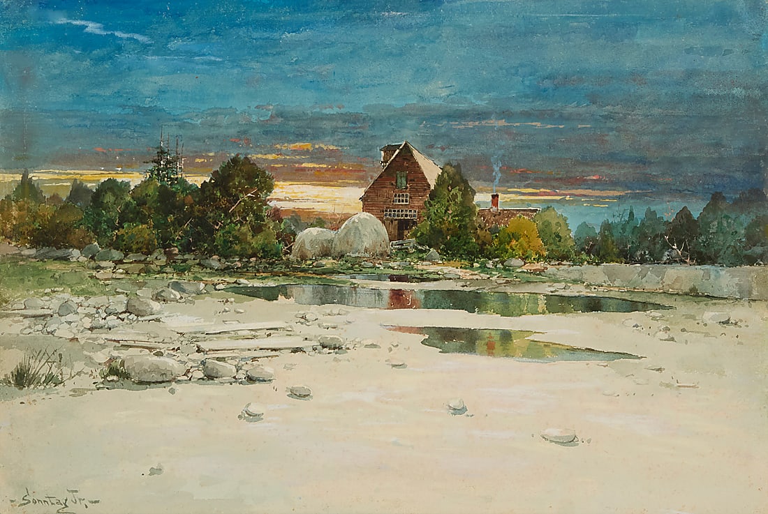 William Louis Sonntag Jr (1869-1898), Barn Near the Shore Line (1 of 5)