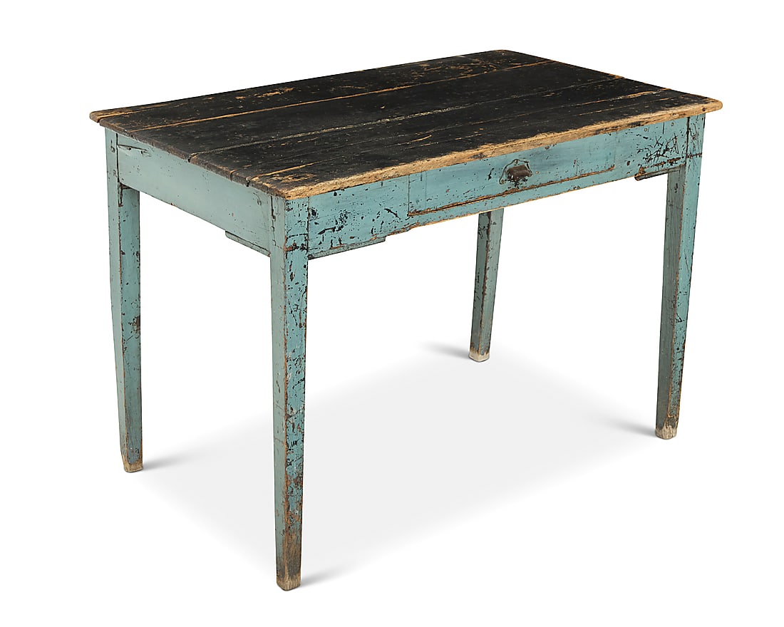 An American rustic painted wood table (1 of 6)