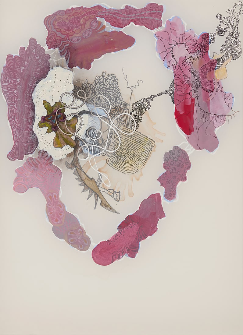 Marc Pally (b. 1946), "Janus #37," 2004: Marc Pally (b. 1946) "Janus #37," 2004 Gouache, correction fluid, graphite, and ink on imitation vellum, double sided Signed, titled, and dated in pencil, lower left: Marc Pally / 2004 Sheet: 24 x