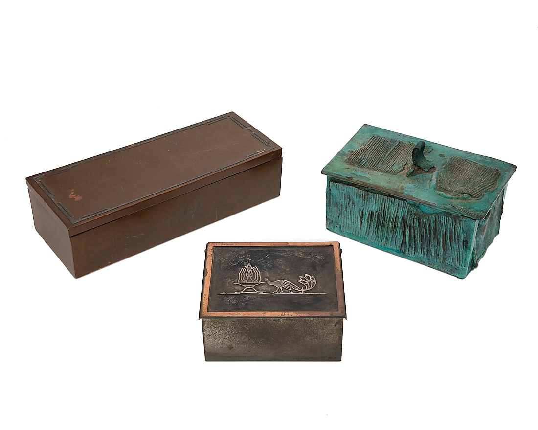 Three bronze storage boxes (1 of 6)
