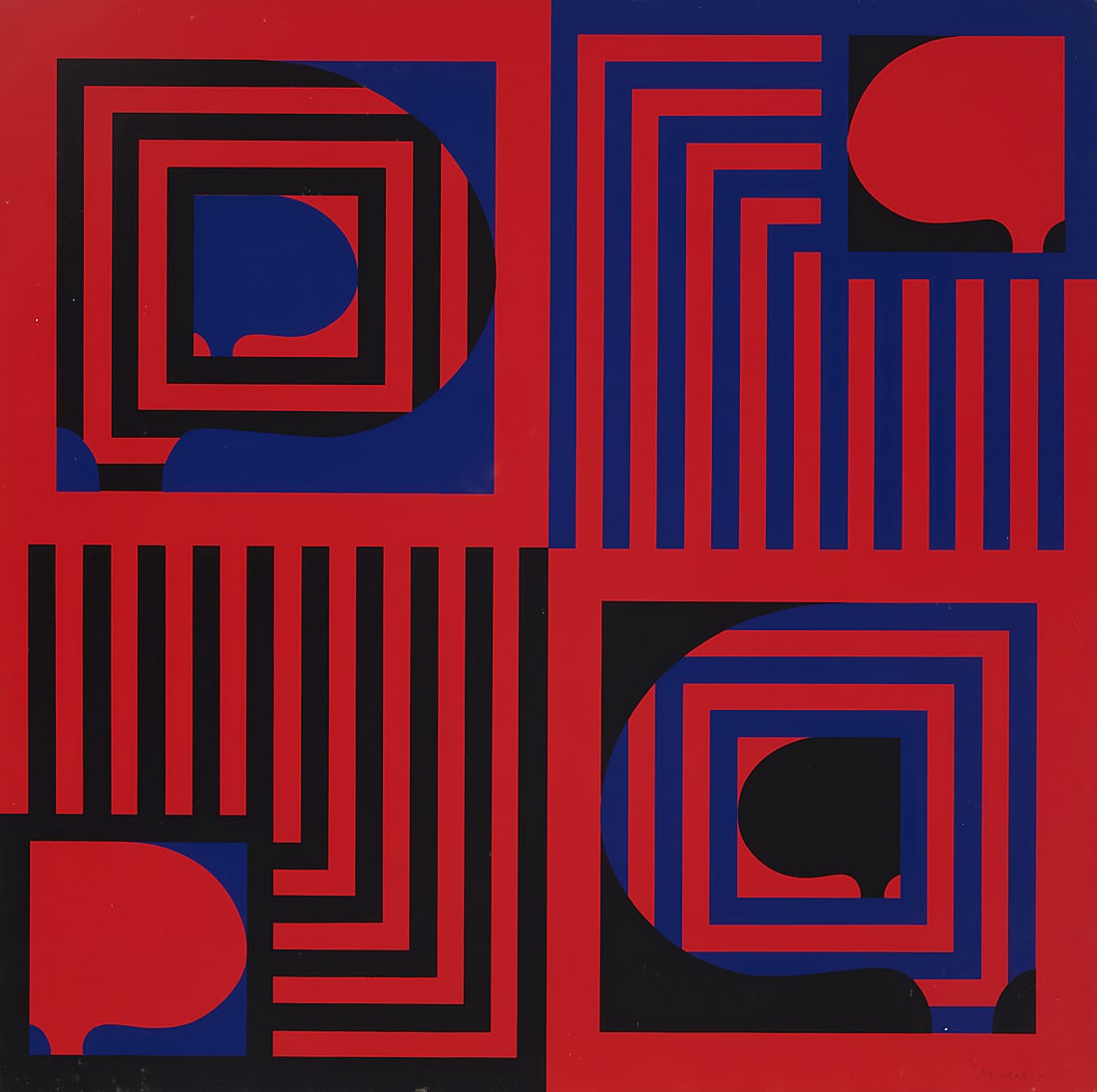 Jesse Reichek (1916-2005), Geometric composition, 1971: Jesse Reichek (1916-2005) Geometric composition, 1971 Screenprint in colors on paper An artist's proof, aside from the edition of unknown size Signed, dated, and inscribed "a/p" in pencil in the lower