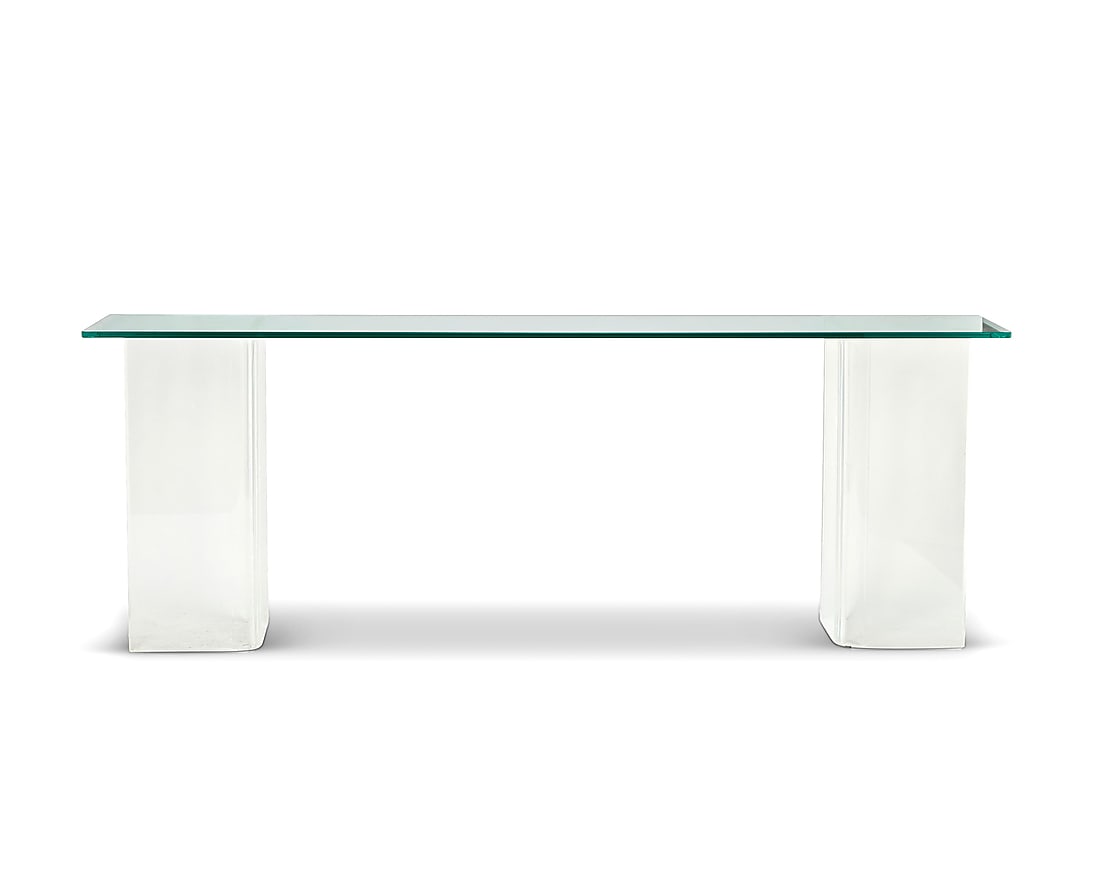 A Modern glass and acrylic console table (1 of 8)