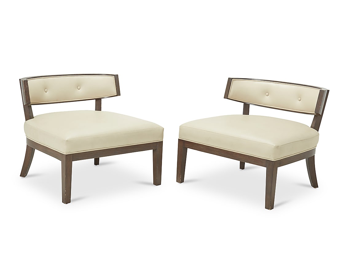 A pair of Modern leather slipper chairs (1 of 11)