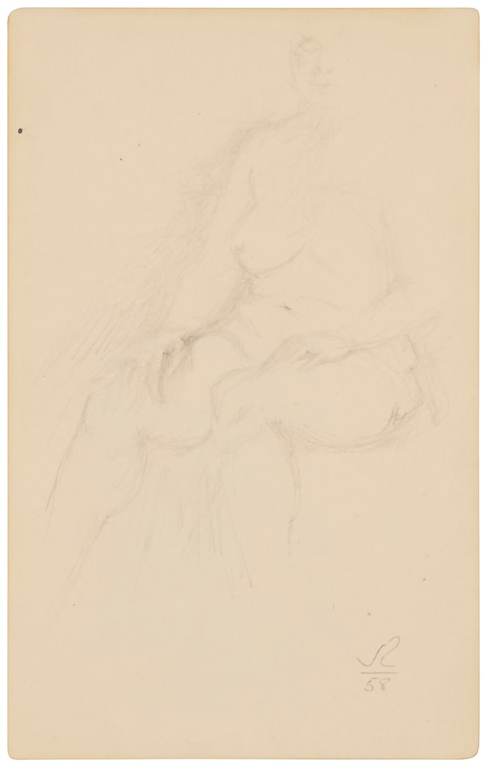 Jack Tworkov (1900-1982), Study of a seated nude female, 1958 (1 of 6)