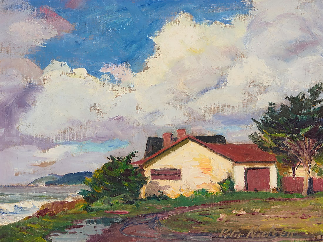 Peter Nielsen (1873-1965), "California House and Coast (Morro Bay)" (1 of 6)