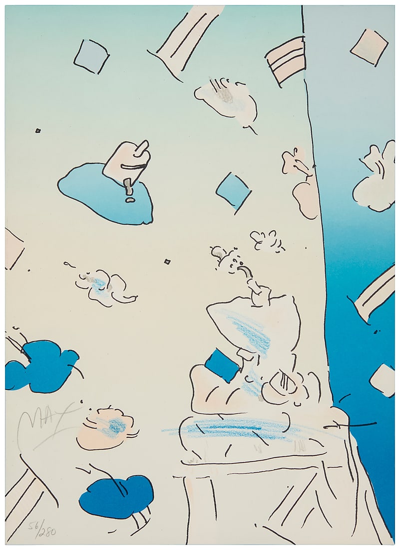 Peter Max (b. 1937), "Soft Chair and Wall," one plate from the "Pique Dame Suite," 1979 (1 of 5)