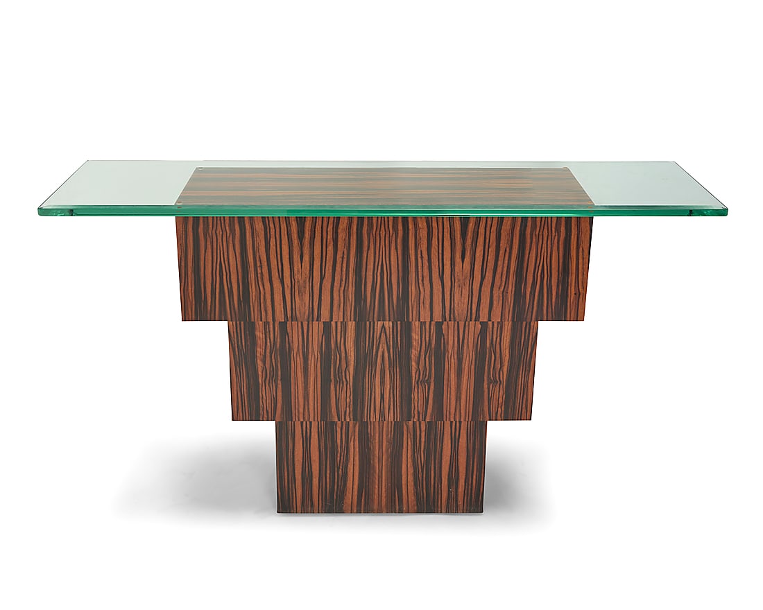 A Modern exotic wood console table (1 of 7)