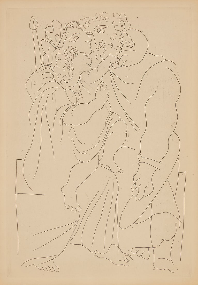 Pablo Picasso (1881-1973), "Couple et Enfant," plate 2 from "Lysistrata," 19341934 (1 of 5)