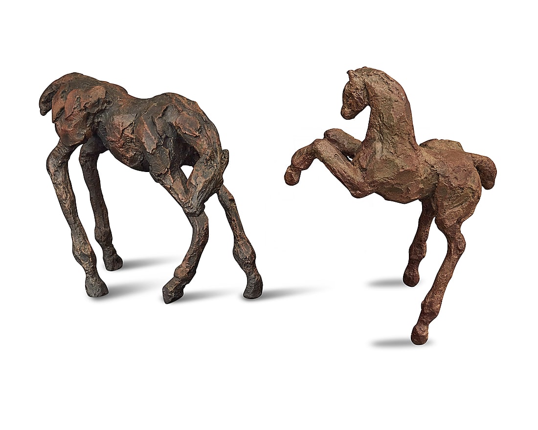 Attributed to Siri Hollander (b. 1959), Two bronze horses, "Reina" and "Leon" (1 of 8)
