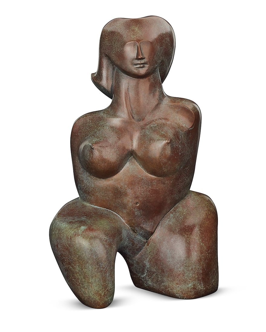 Barbara Beretich (1936-2018), Nude figure: Barbara Beretich (1936-2018) Nude figure Patinated bronze Edition: 4/12 Etched with signature and edition: Beretich Height 24 3/4 in., width 15 3/4 in., depth 10in. Provenance: The Saperstein