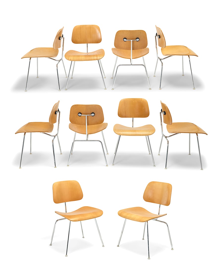 Charles and Ray Eames (1907-1978 and 1912-1988), A set of ten DCM dining chairs for Herman Miller, (1 of 20)