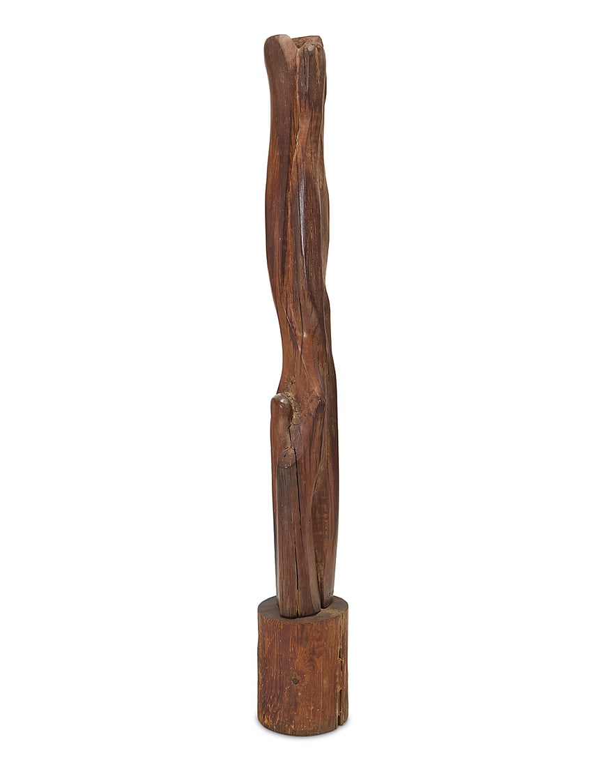 Israel Levitan (1912-1982), A carved wood abstract totem sculpture, mid/late 20th century (1 of 8)