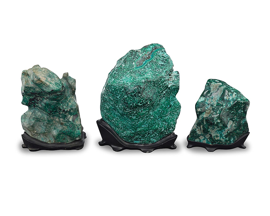 Three polished malachite specimens - 3