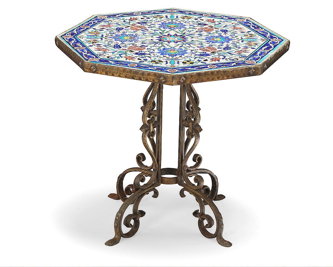 A Turkish tile top table - 2