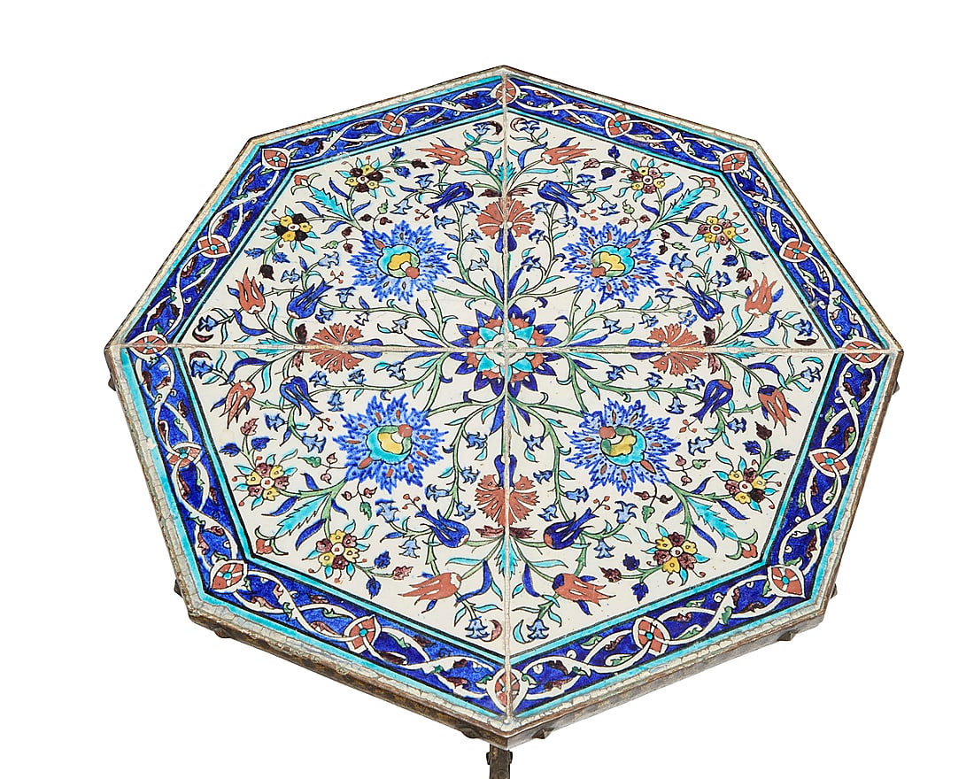 A Turkish tile top table - 3
