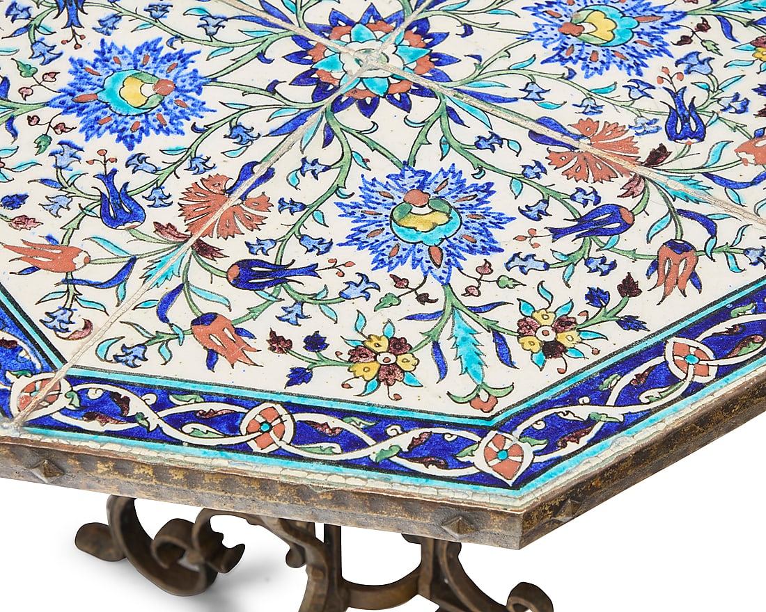 A Turkish tile top table - 5