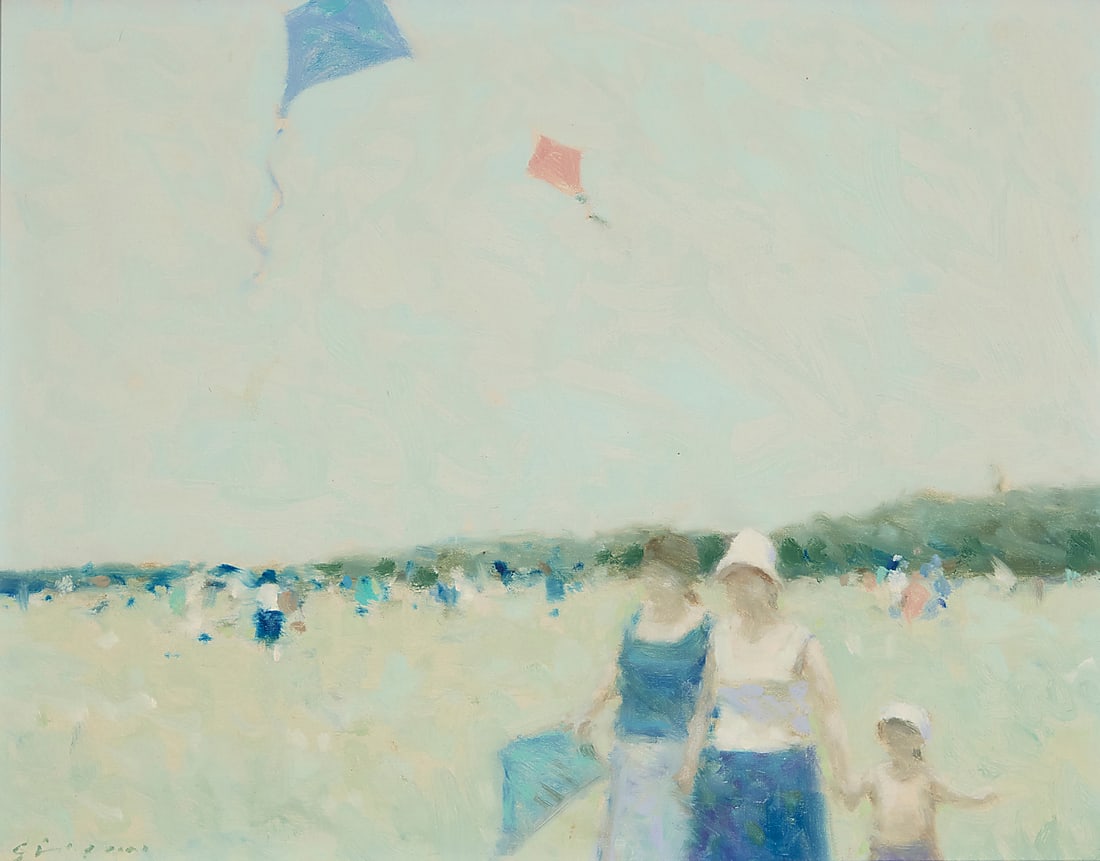 Andre Gisson (1921-2003), Figures flying kites (1 of 6)