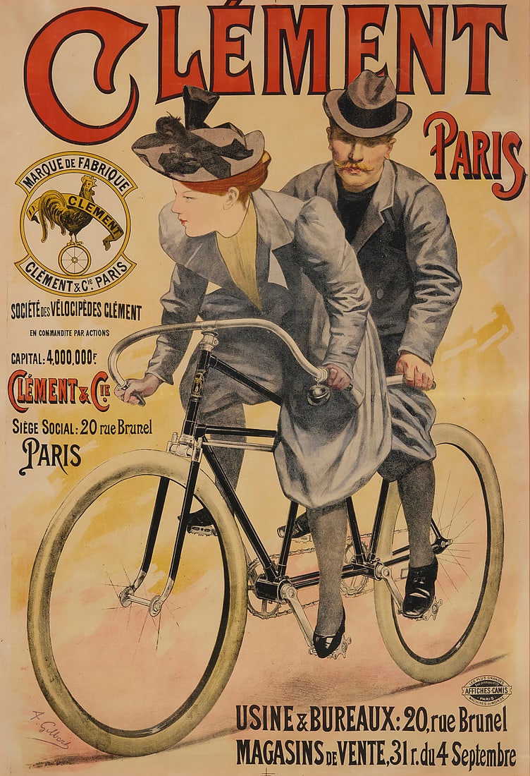 A Clement & Co. Paris bicycle poster, circa 1895 (1 of 5)