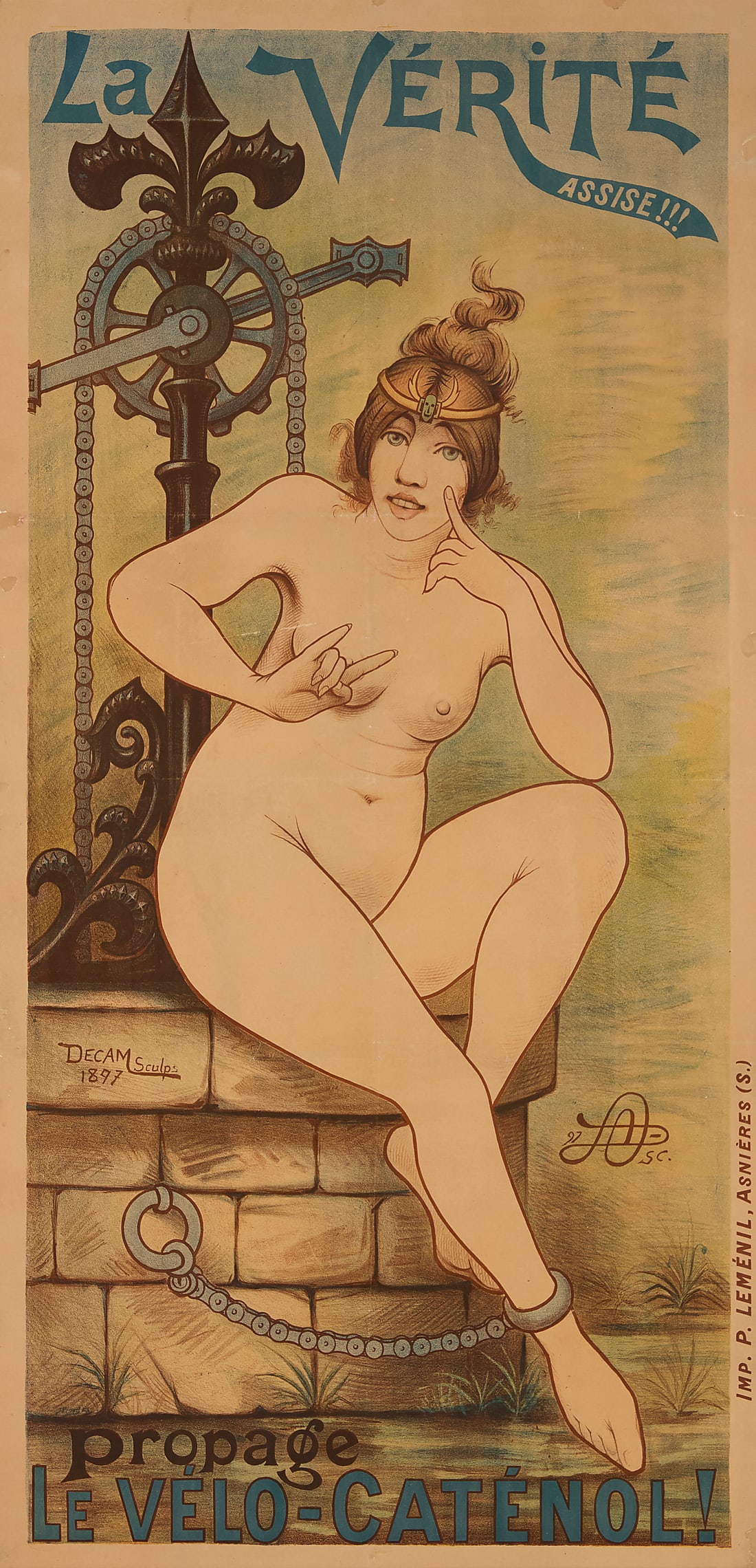 After Decam (19th Century), "La Verite Assise !!! Propage le Velo-Catenol!,"1897 (1 of 6)