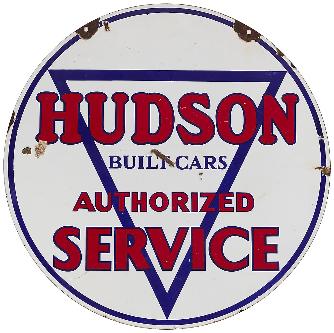 A Hudson Authorized Service porcelain sign (1 of 3)