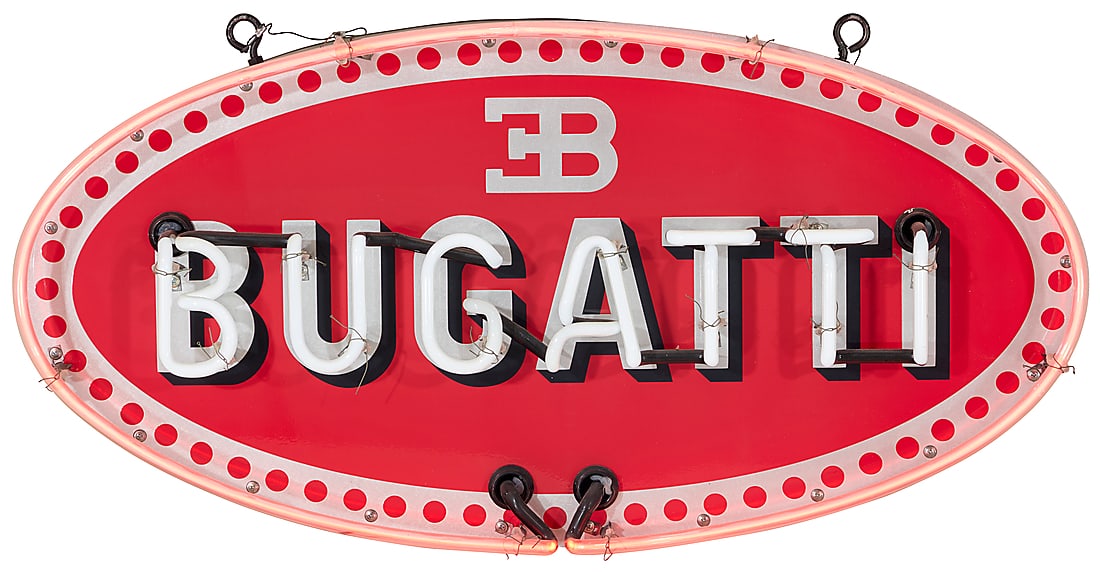 A reproduction Bugatti neon sign (1 of 2)