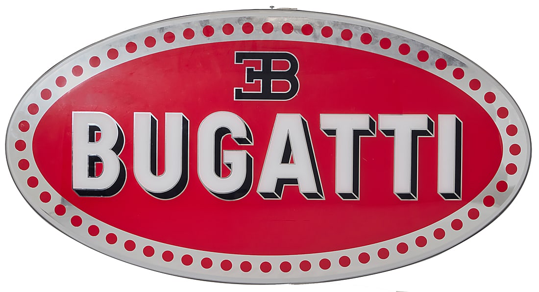 A reproduction Bugatti illuminated sign (1 of 1)