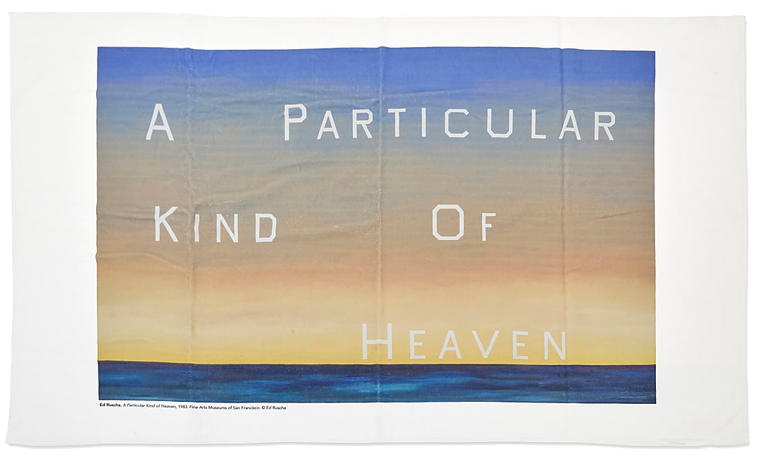 After Ed Ruscha (b. 1937), A printed towel after "A Particular Kind of Heaven" (1983), early 21st (1 of 6)