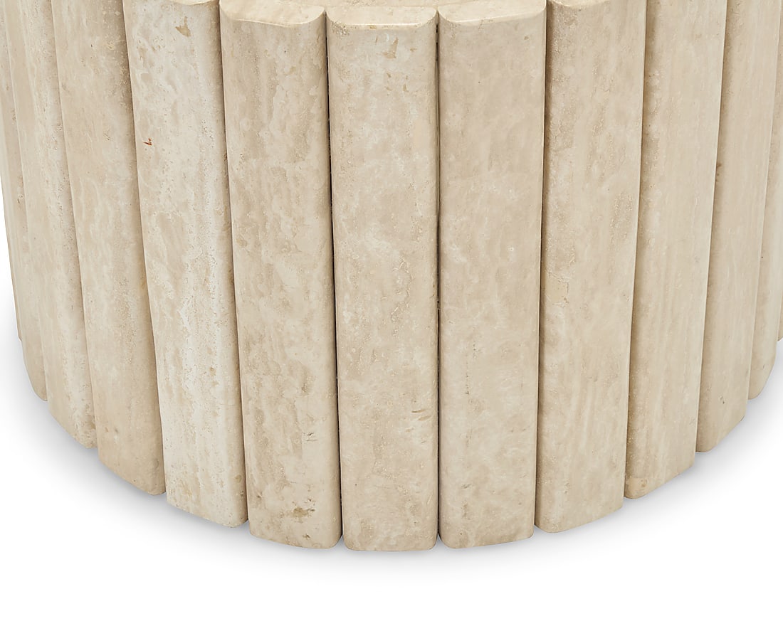 A Modern white marble side table - 2