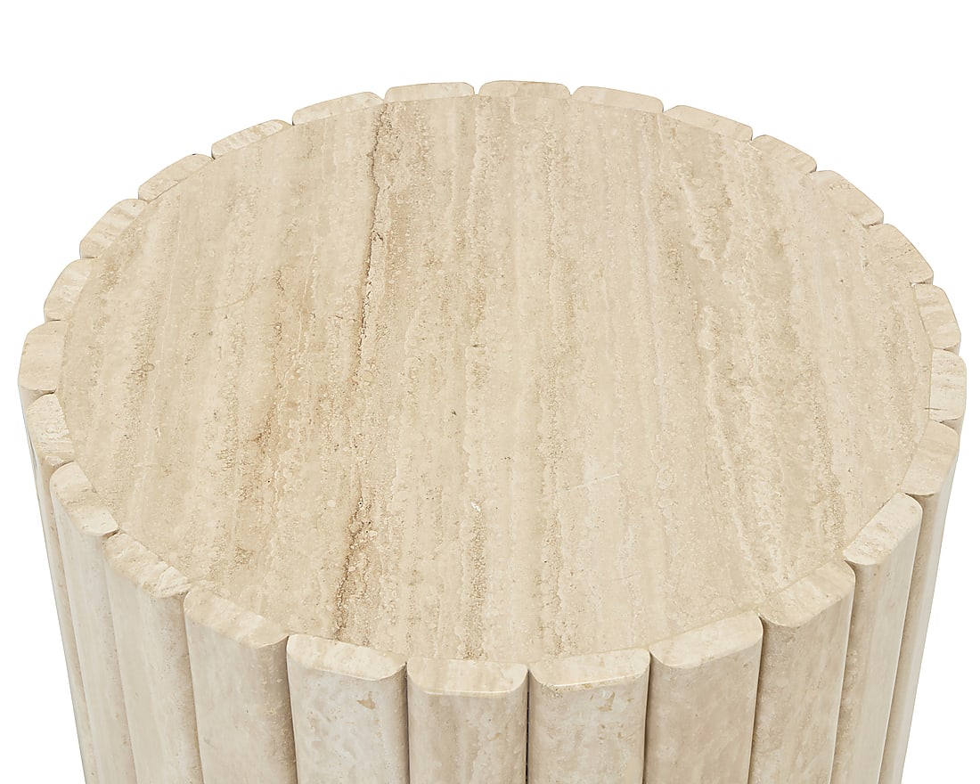 A Modern white marble side table - 3