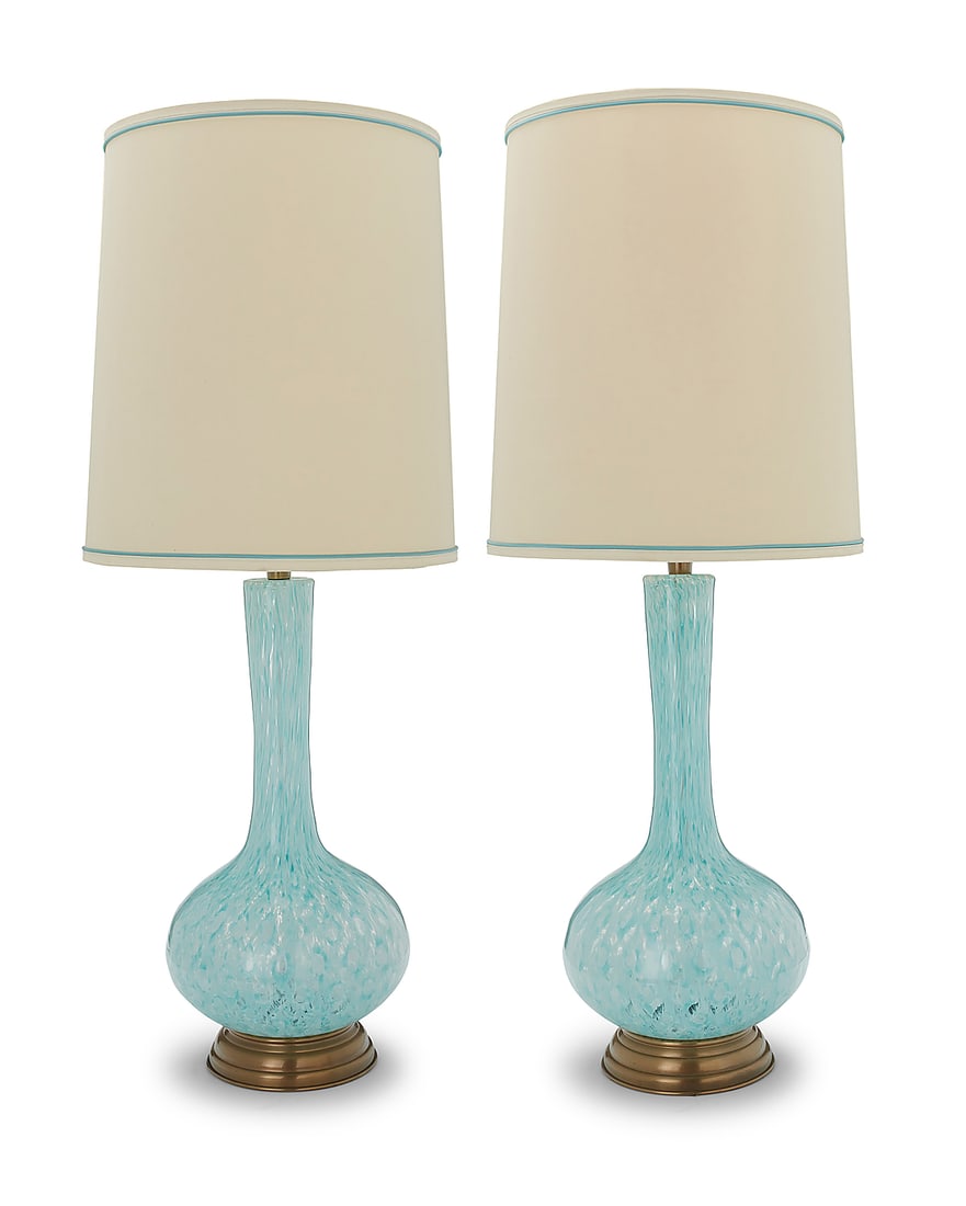 A pair of Marbro Lamp Co. art glass lamps (1 of 9)